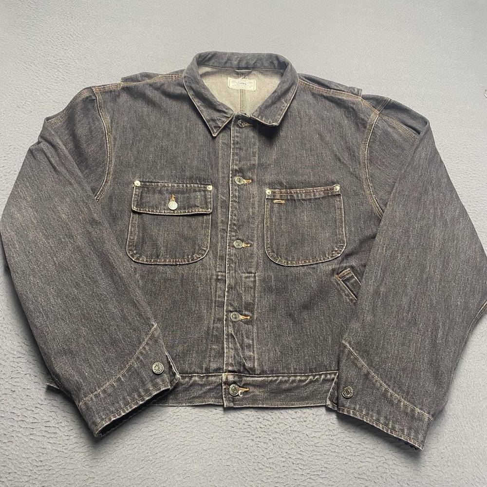 Vintage Polo Ralph Lauren Jacket Mens XL Gray Denim Bomber Workwear USA 90s